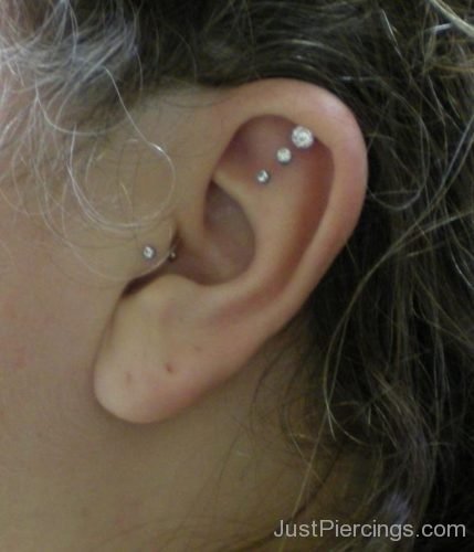 Tragus And Tripple Cartilage Piercing-JP1120