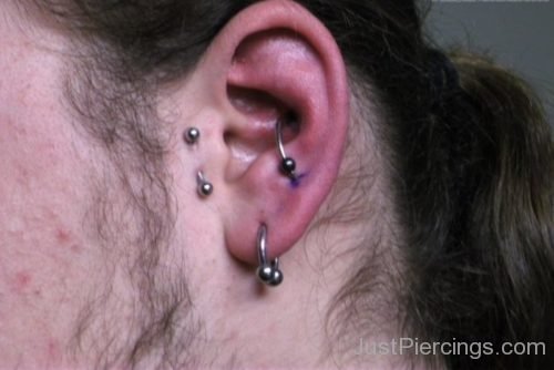 Tragus, Conch And Lobe Piercing-JP1166