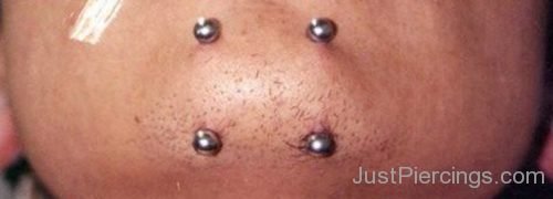 Vertical Surface Chin Piercing With Barbells-JP139