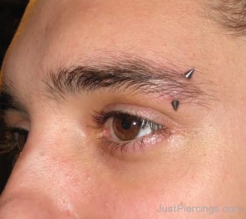 Amazing Eyebrow Piercing With Curved Spike Barbell-JP101