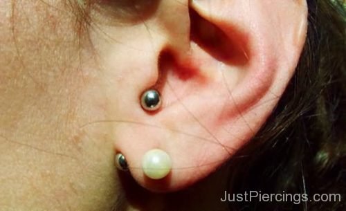 Anti Lobe And Standard Lobe Left Ear Piercing-JP1011