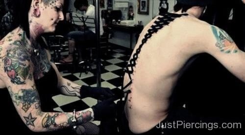Arm Tattoos And Corset Piercing-JP1004