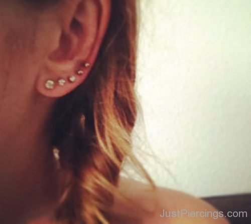 Attractive Crystal Studs Ear Piercings-JP101