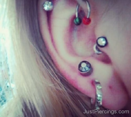 Awesome Crystal Studs Ear Piercing-JP1014