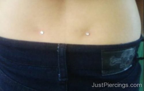 Back Dimple Piercing With Silver Dermal Anchors-JP126