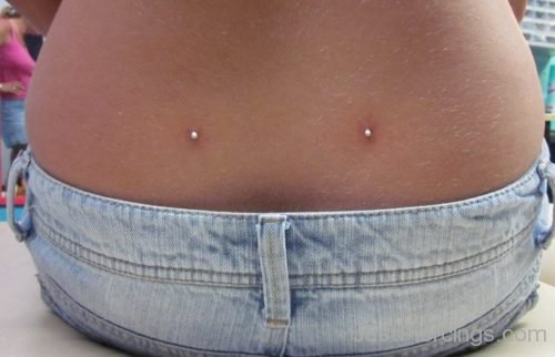 Back Dimple Piercing With Silver Dermals-JP127