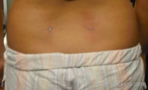 Back Dimple Piercing With White Dermals For Girls-JP132