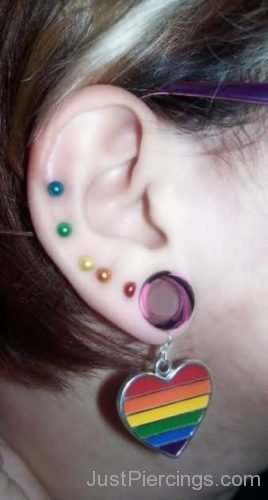 Beautiful Color Studs Multiple Ear Piercings-JP1020