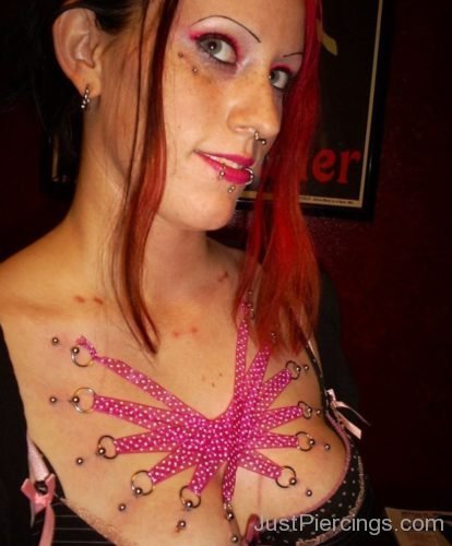 Beautiful Face And Corset Piercing On Girl Chest-JP1023