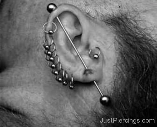 Captive Bead Rings Ear Piercing And Vertical Industrial-JP1063