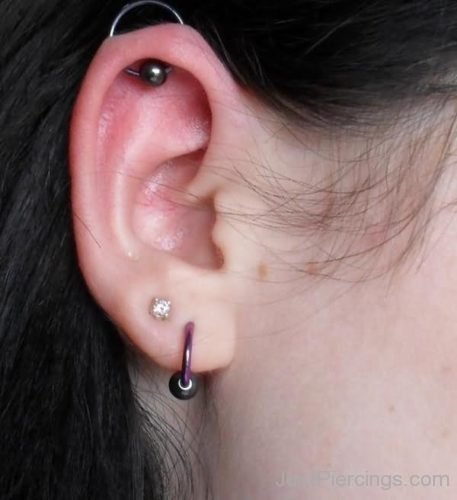 Cartilage And Dual Lobe Ear Piercings-JP1068
