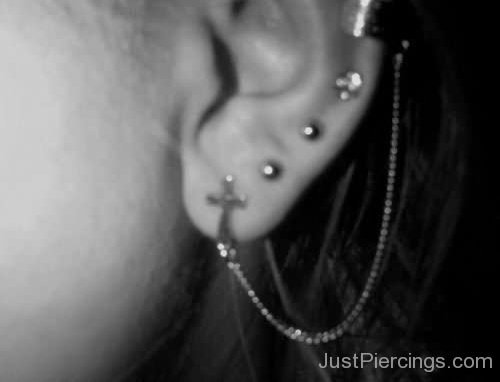 Cartilage To Lobe Ear Piercing-JP105