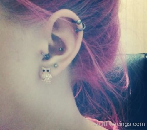 Cartilage, Tragus And Lobe Piercing-JP1082