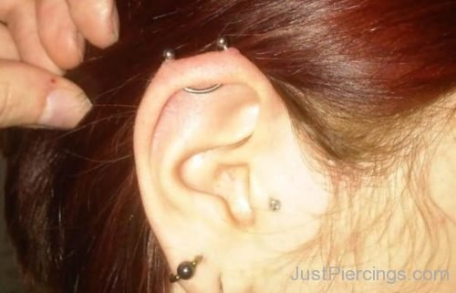 Circular Barbell Cartilage, Lobe And Tragus Ear Piercing-JP1092