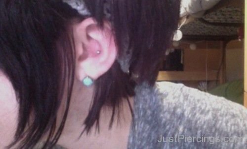 Conch And Lobe Piercing For Young Girls-JP1014