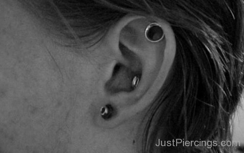 Conch And Lobe Piercing for Ear-JP1013