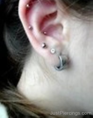 Conch ,Helix And Lobe Piercing For Girls-JP1015