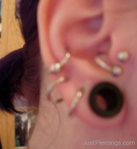 Conch Tragus And Lobe Piercing-JP1103