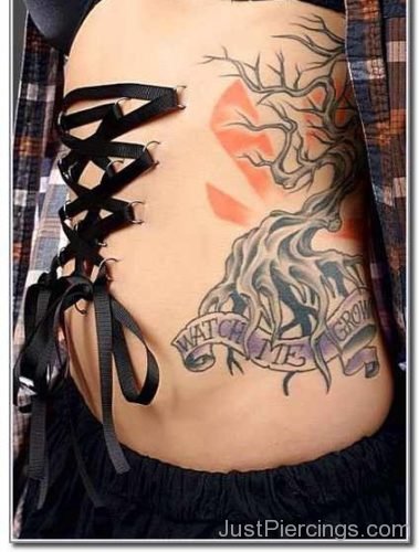 Corset Piercing And Tree Tattoo-JP1048