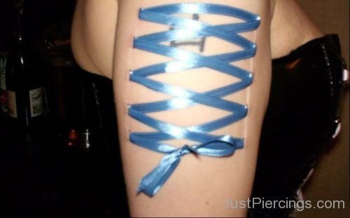 Corset Piercing With Blue Ribbon 2-JP1081