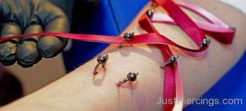 Corset Piercing With Red Ribbons2-JP1096