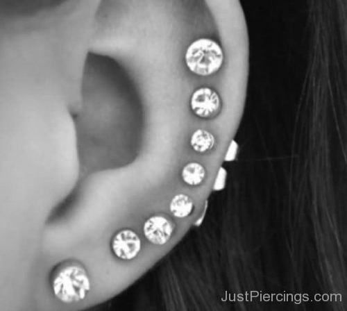 Crystal Studs Ear Piercings-JP1111