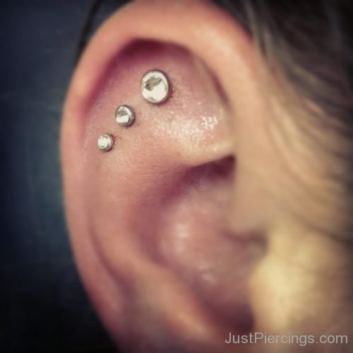 Cute Triple Cartilage Ear Piercing-JP1045