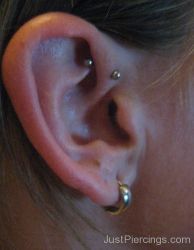 Daith And Lobe Piercing For Girls-JP1071
