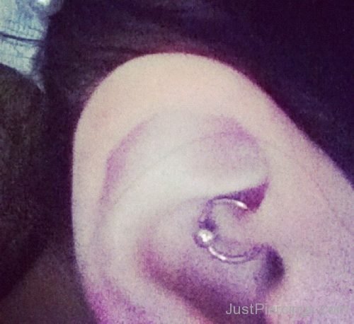 Daith Piercing WIth Silver Ball Closure Ring-JP1249