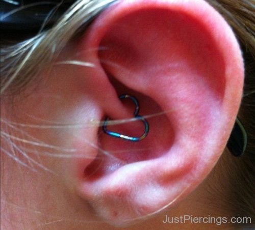 Daith Piercing With Heart Ring On Ear-JP1242