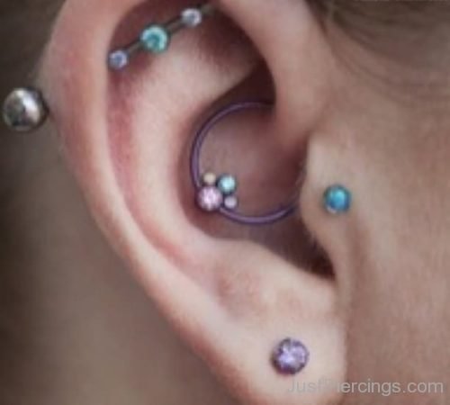 Daith, Tragus And Lobe Ear Piercing-JP1044