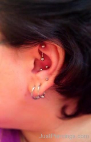 Double Conch And Rook Piercing-JP1117