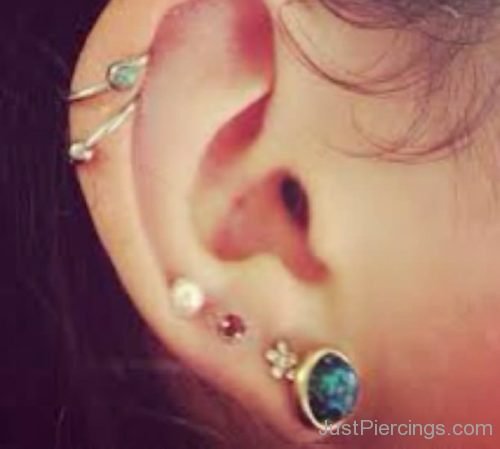 Dual Cartilage And Lobe Ear Piercing-JP1048