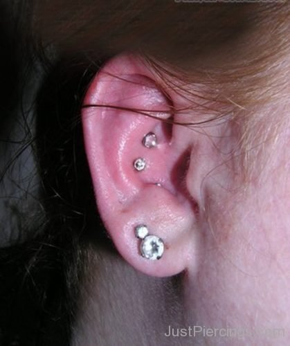 Dual Conch And Lobe Piercing-JP1085