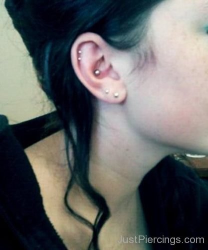 Dual Helix, Lobe Piercing And Conch Piercing-JP1087