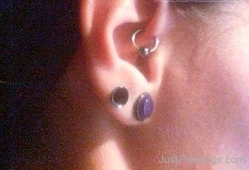 Dual Lobe And Daith Piercing With Ball Closure Ring For Ear-JP1311