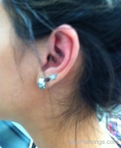 Ear Daith Piercing With Circular Barbell Ring-JP1341