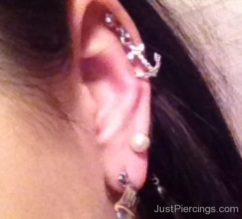 Ear Piercing With Anchor Earring-JP1091