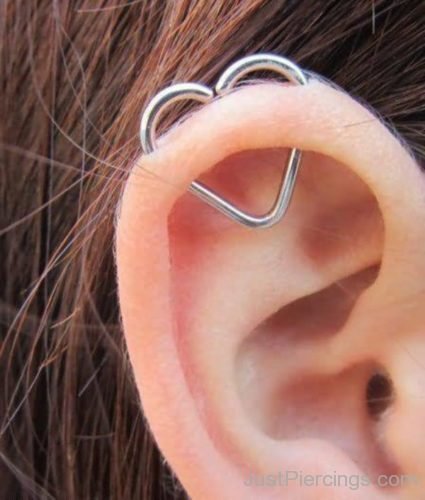 Ear Piercing With Cartilage Heart-JP1204