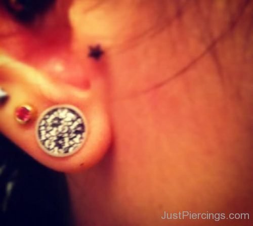 Ear Piercing With Star Dermal Tragus-JP1094