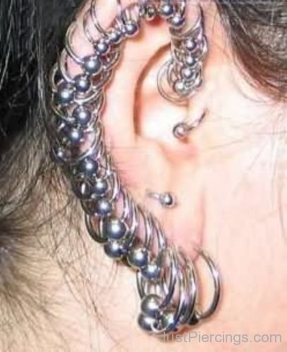 Ear Piercings With Hoop Rings-JP1036