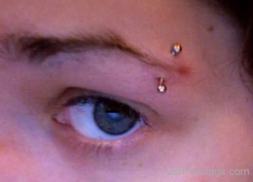 Eyebrow Piercing With Curved Barbell-JP131