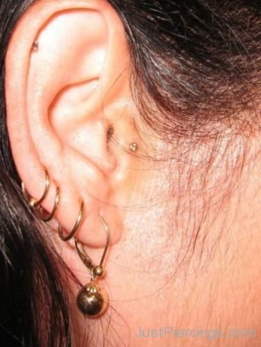 Gold Rings Ear Piercing-JP1052