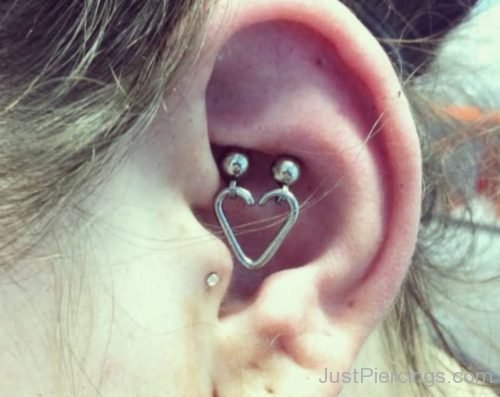 Hanging Heart Ear Piercing-JP1119