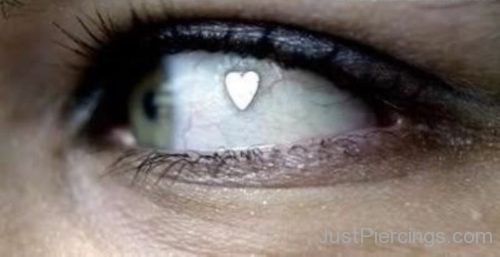 Heart Dermal Gem Piercing In Eye-JP125