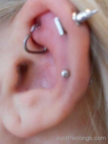 Heart Rook And Cartilage Ear Piercing-JP1270