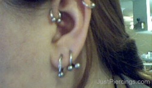 Helix and Daith And Dual Lobe Piercing-JP1382