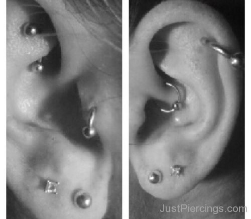 Helix,Rook,Daith And Dual Lobe Piercing-JP1401