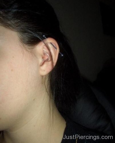 Industrial And Lobe Piercing For Young Girls-JP1405