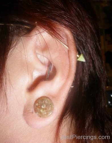 Industrial Conch And Lobe Piercing  2-JP1169
